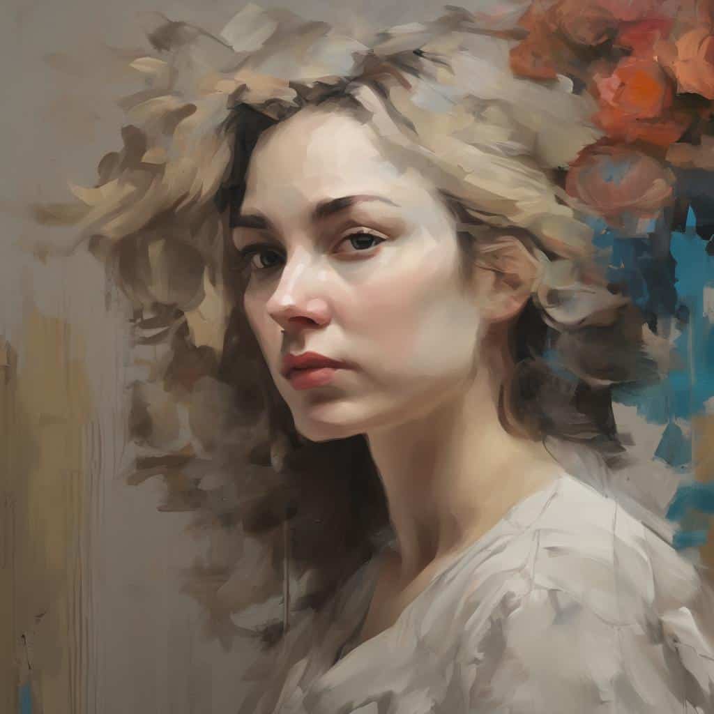 Αναγεννησιακή και μοντέρνα τέχνη, πορτρέτο γυναίκας, ζωγραφική από την εποχή της Αναγέννησης μέχρι τη σύγχρονη τέχνη, σύγχρονη εικαστική τέχνη, έργο τέχνης με έμφαση στη φυσικότητα και το ύφος.